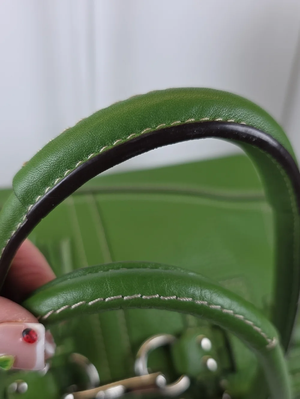 Coach Hampton Green Pebbled Leather Tote Shoulder Satchel Bag